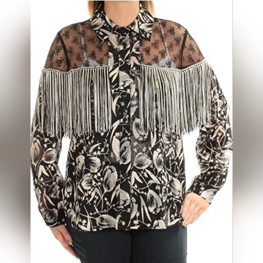 Ana Sui x INC Western Fringe Top XXL